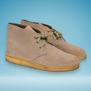 Clarks Originals Mens 9.5 Desert Chukka Boot Tan Taupe Suede Boots Shoes